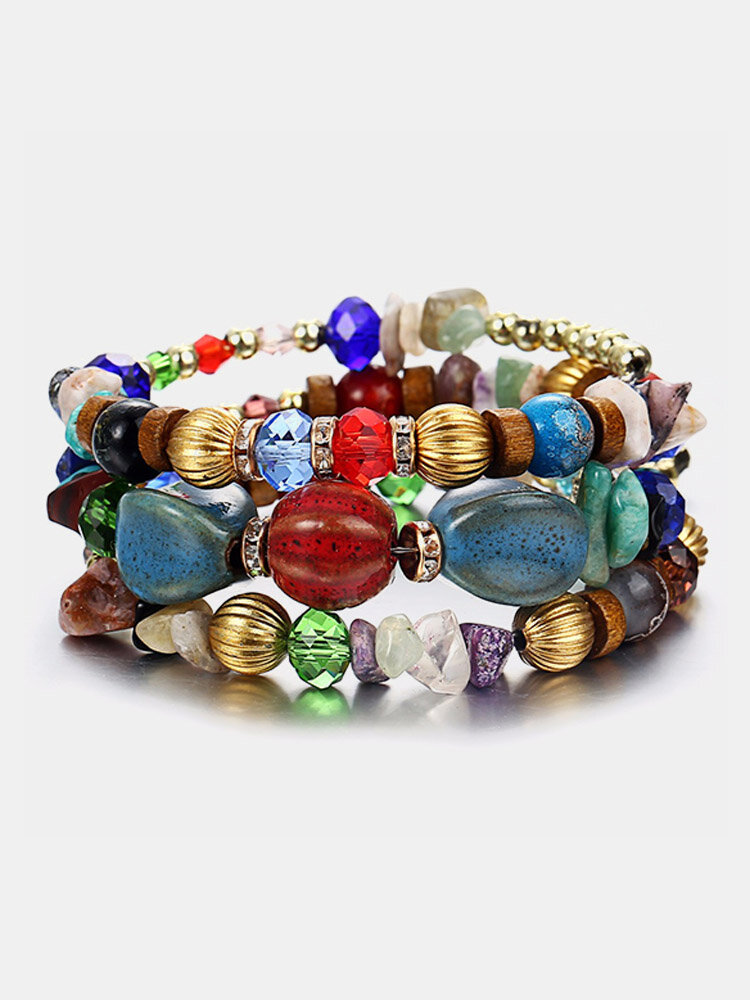 
	Bohemian Multi-Layer Bracelet Turquoise Beaded Bracelet Agate Bracelet For Women