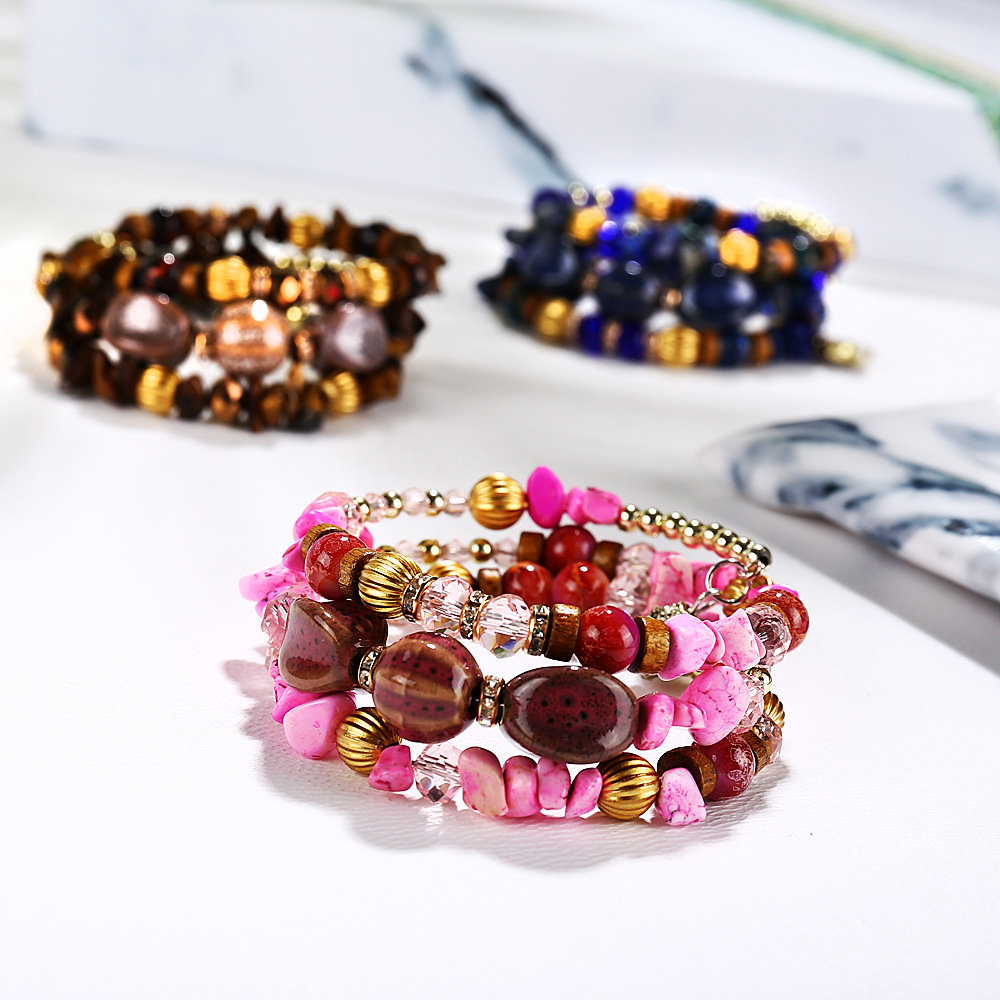 
	Bohemian Multi-Layer Bracelet Turquoise Beaded Bracelet Agate Bracelet For Women