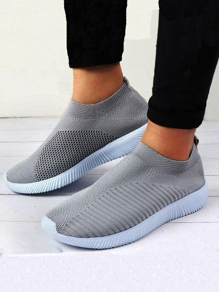 
	Big Size Women Running Sneakers Athletic Breathable Mesh Soft Vulcanized Socks Shoes