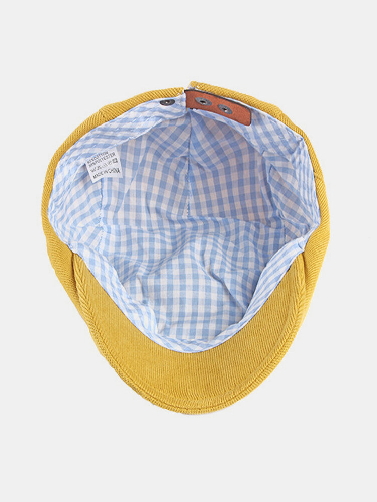 
	Men Cotton Solid Color Outdoor Leisure Wild Forward Hat Flat Cap