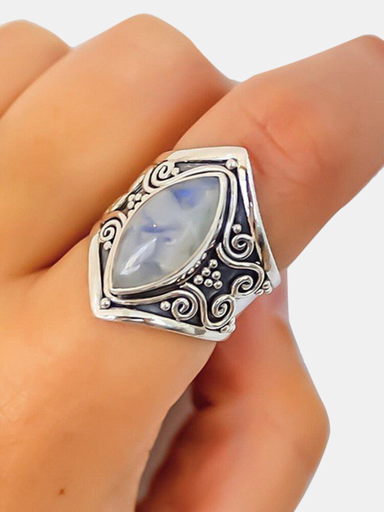 
	Vintage Moonstone Finger Ring Trendy Finger Accessories Gift Jewelry for Women