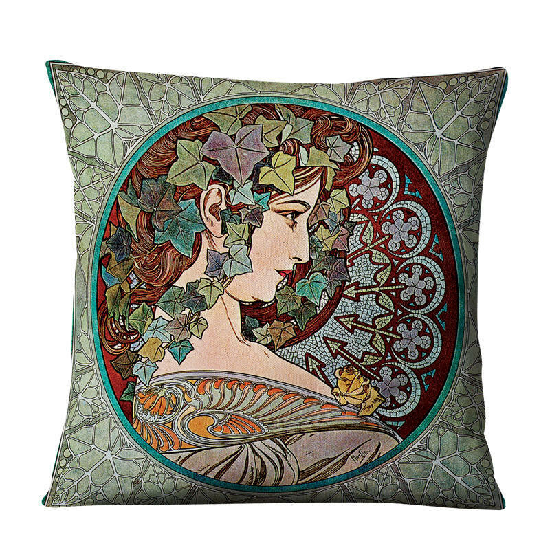 
	1 PC Pillow Case Linen Gallery Muxia Beautiful Girl Pillow Cushion Cover Throw Pillow Cover Home Car Supplies