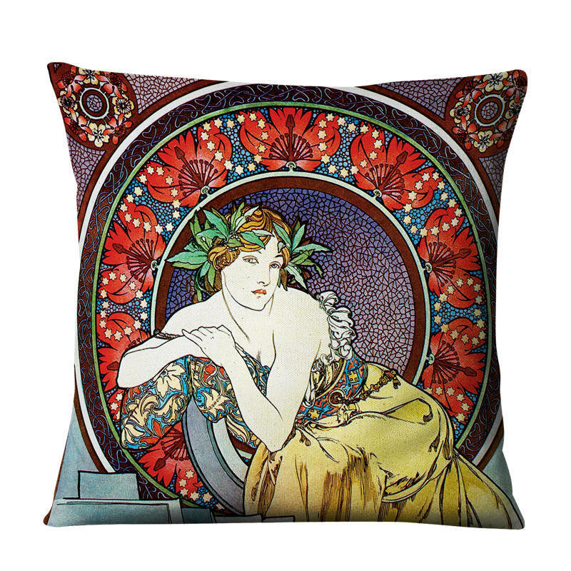 
	1 PC Pillow Case Linen Gallery Muxia Beautiful Girl Pillow Cushion Cover Throw Pillow Cover Home Car Supplies