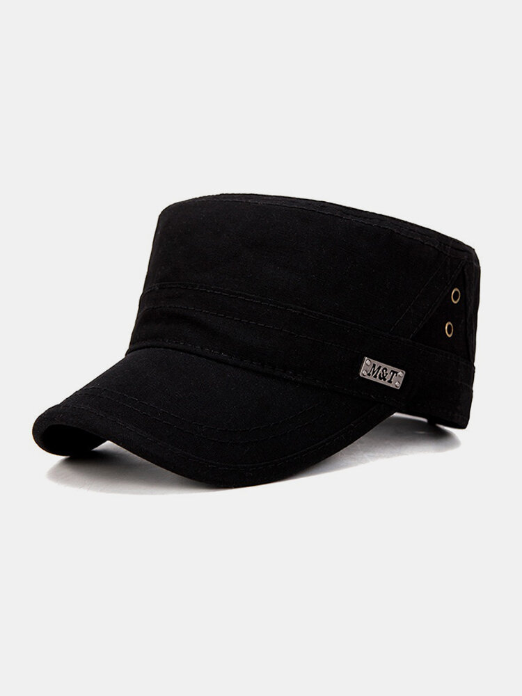 
	Men Thin Cotton Solid Color Flat Cap Sunshade Casual Outdoors Adjustable Hat