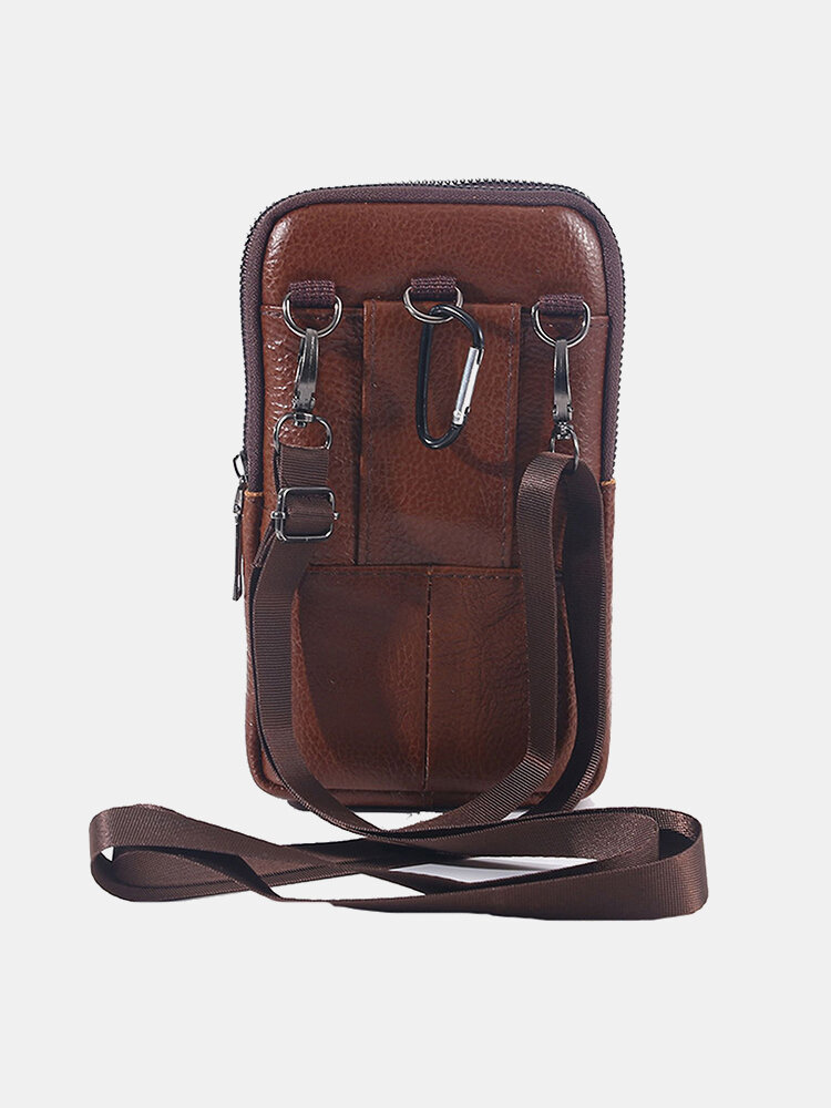 
	Men’s Leather Casual Mini Waist Bag Portable Outdoor Sports Waist Bag