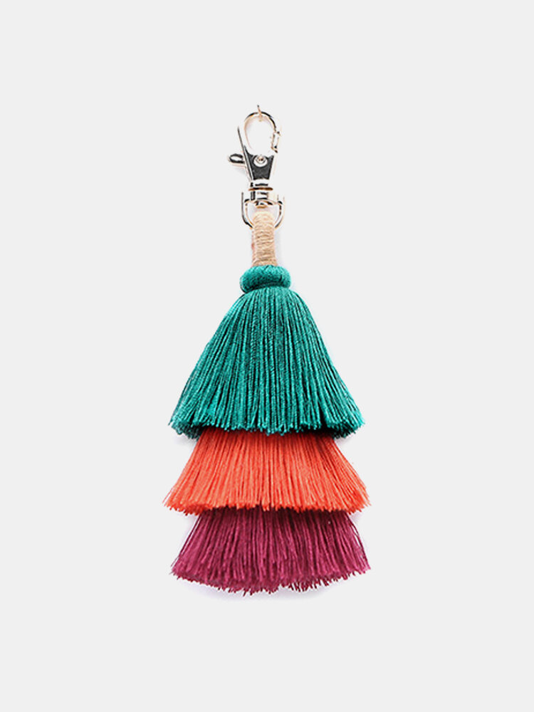 
	Women Bohemian Bag Accessories Tassel Pendant Keychain