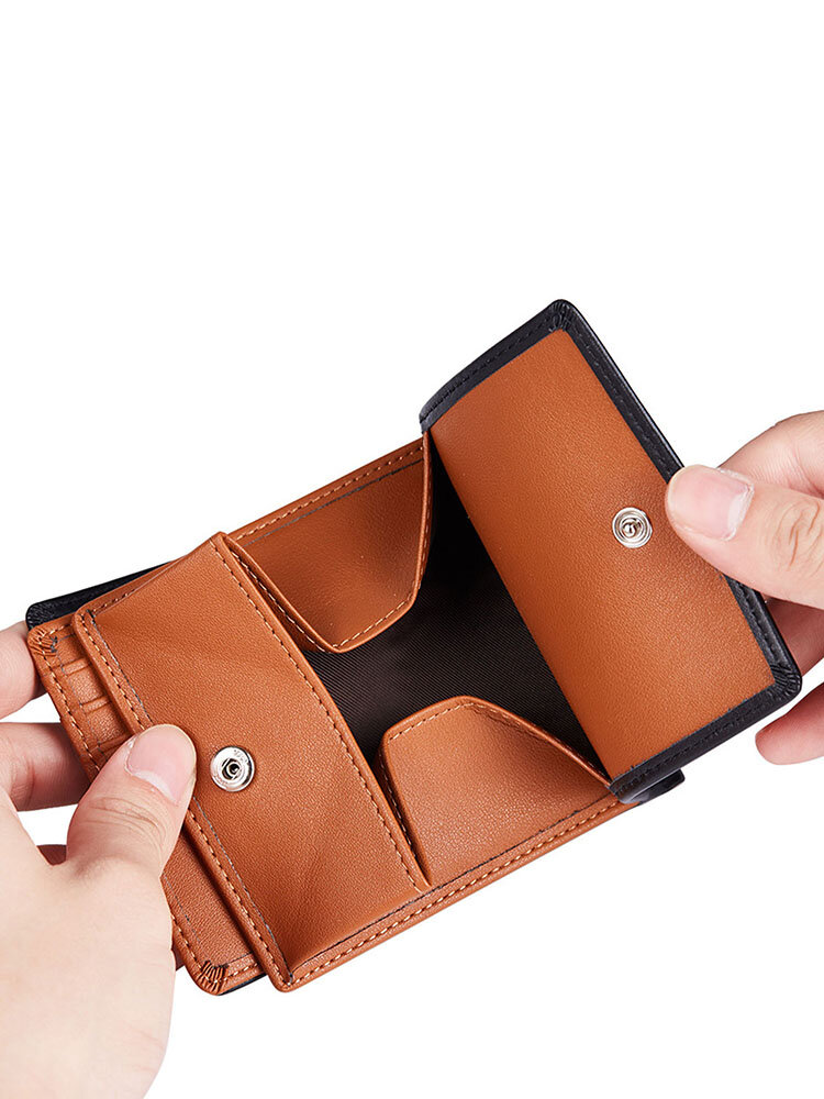 
	Men Genuine Leather Vintage Multiple Card Slots Wallet Portable Rubbing Design Purse