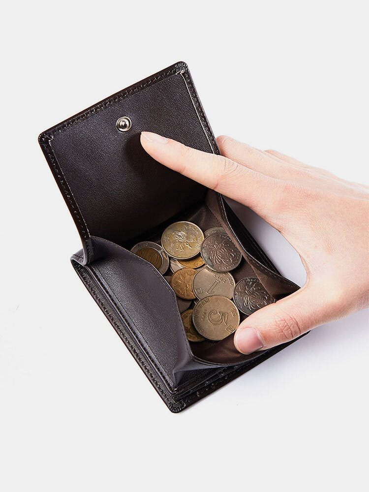 
	Men Genuine Leather Vintage Multiple Card Slots Wallet Portable Rubbing Design Purse