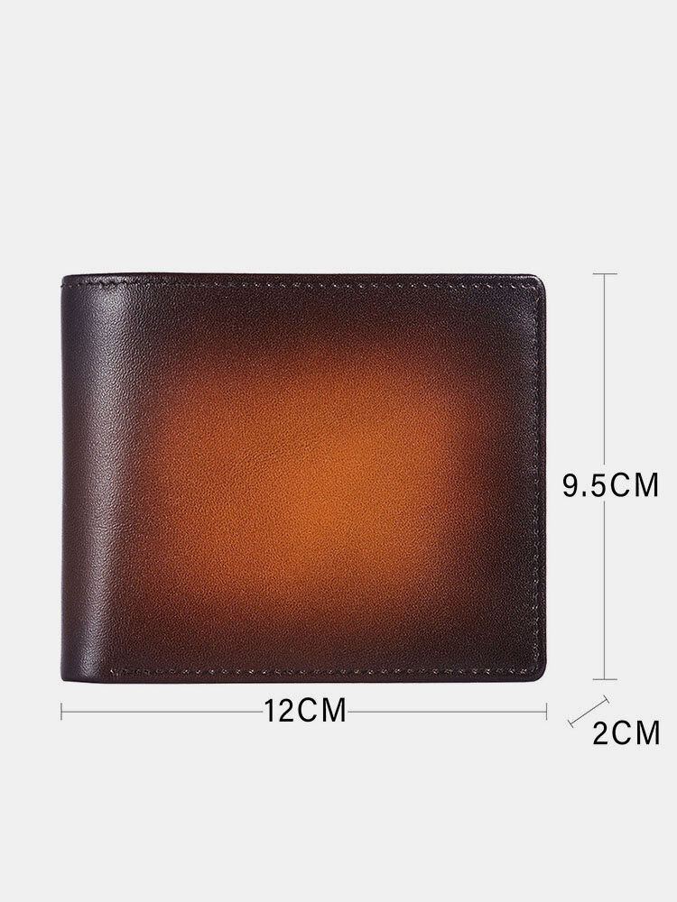 
	Men Genuine Leather Vintage Multiple Card Slots Wallet Portable Rubbing Design Purse