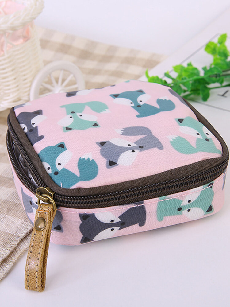 
	Cloth Waterproof Zipper Sanitary Napkin Cosmetic Storage Bag Coin Purse