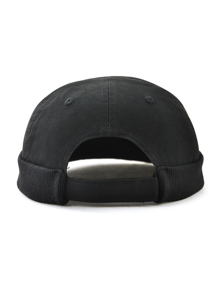 
	Men & Women Women Plus Size Retro Brimless Hat Adjustable Hats For Big Head Rolled Cuff Sailor Cap