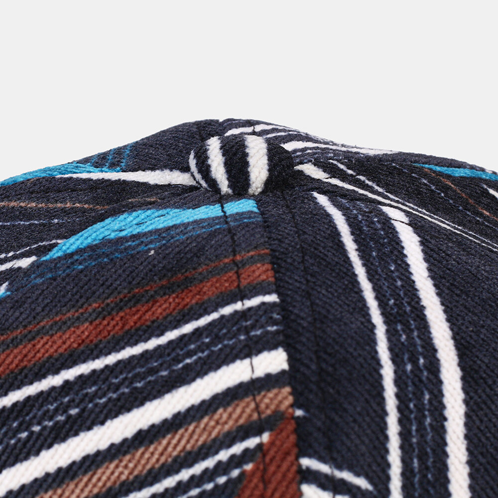 
	Collrown Men & Women Corduroy Patchwork Color Irregular Stripe Geometric Pattern Fashion Casual Brimless Beanie Landlord Cap Skull Cap