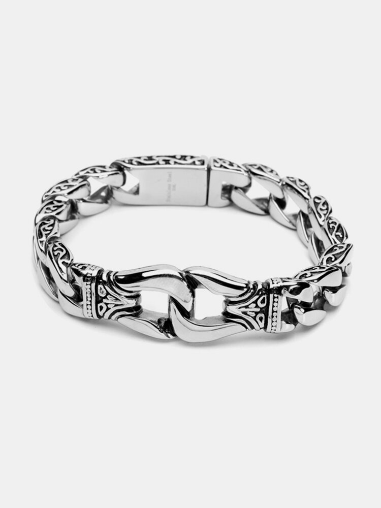 
	Vintage Silver Tone 316L Stainless Steel Bracelet