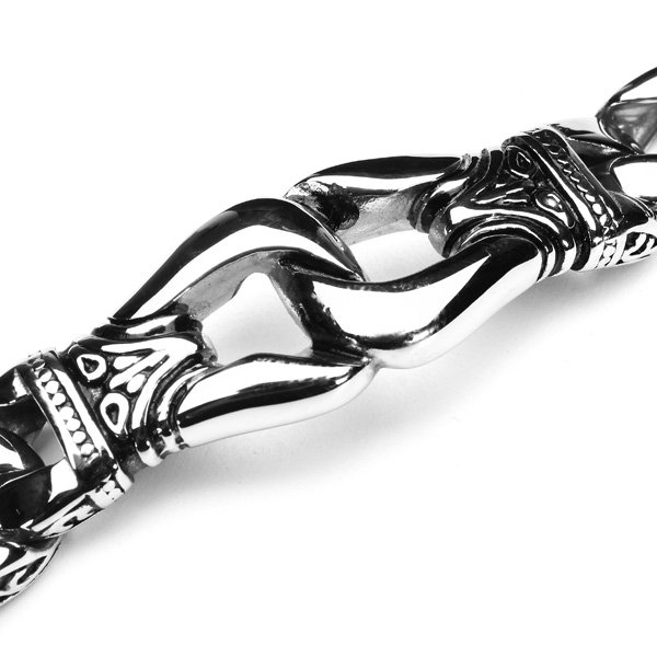 
	Vintage Silver Tone 316L Stainless Steel Bracelet