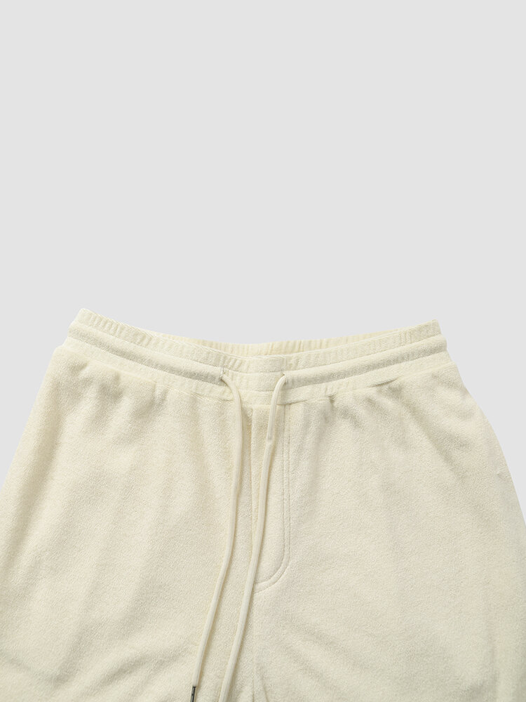 
	Mens Contrast Trims Patchwork Zip Front Towelling Street Two Pieces Outfits