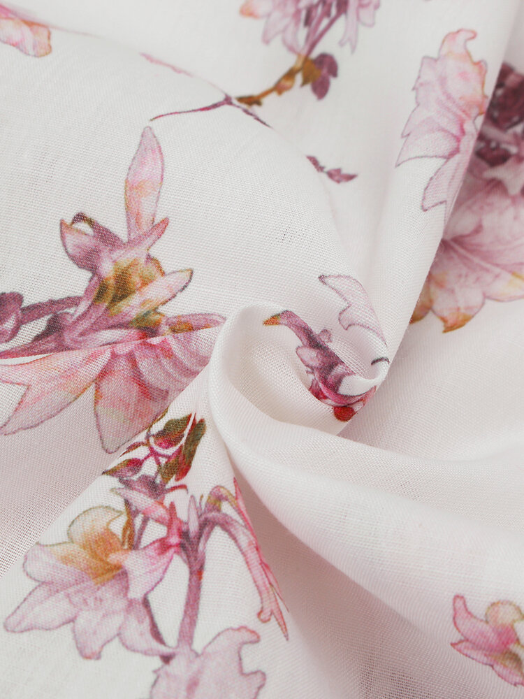 
	Flowers Printed Breathable Loose Short Sleeve Lapel Shirt