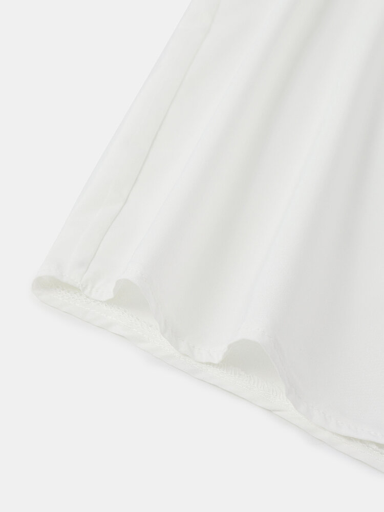 
	Mens Solid Color Smile Face Print Loose Light Short Sleeve Shirts