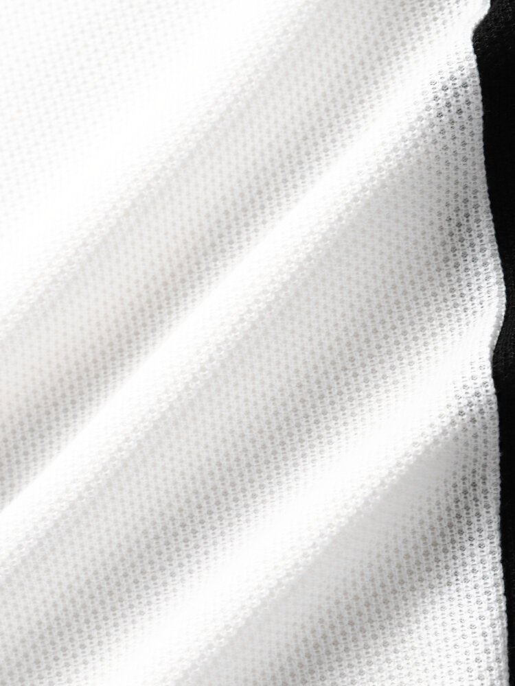 
	Mens Block Stripe Stitching Knitted Preppy Short Sleeve T-Shirts