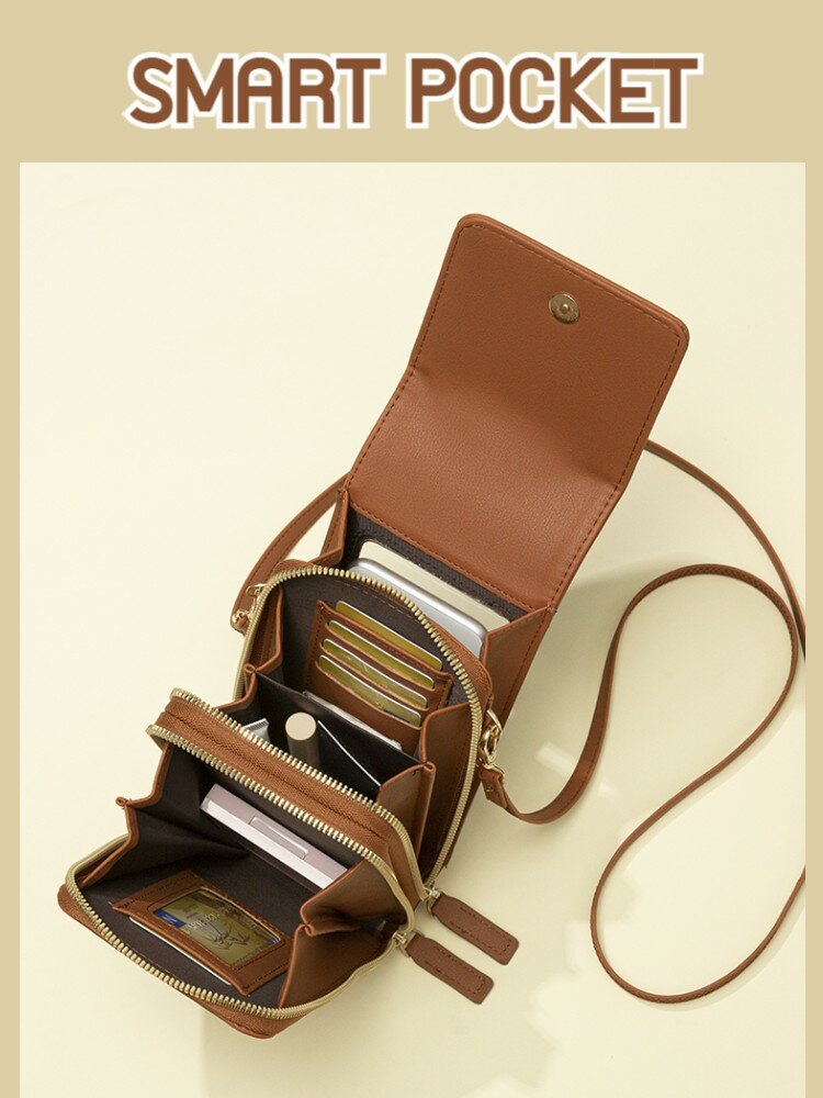 
	6.5 inch Touch Screen Bag RFID Clutch Bag Card Bag Large Capacity Multi-Pocket Crossbody Phone Bag