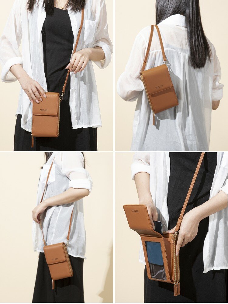 
	6.5 inch Touch Screen Bag RFID Clutch Bag Card Bag Large Capacity Multi-Pocket Crossbody Phone Bag