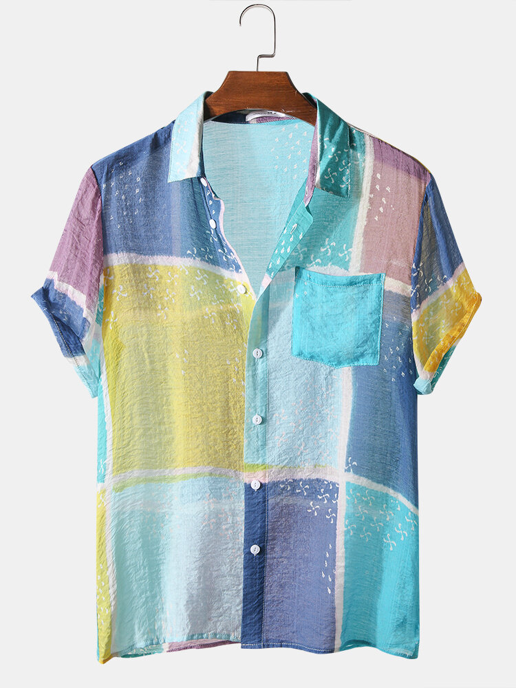 
	Men Multicolor Color Block Lightweight Casual Shirt