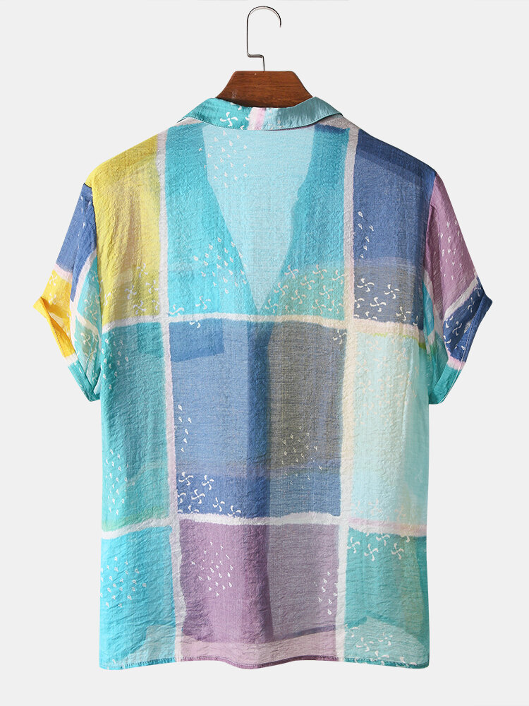 
	Men Multicolor Color Block Lightweight Casual Shirt
