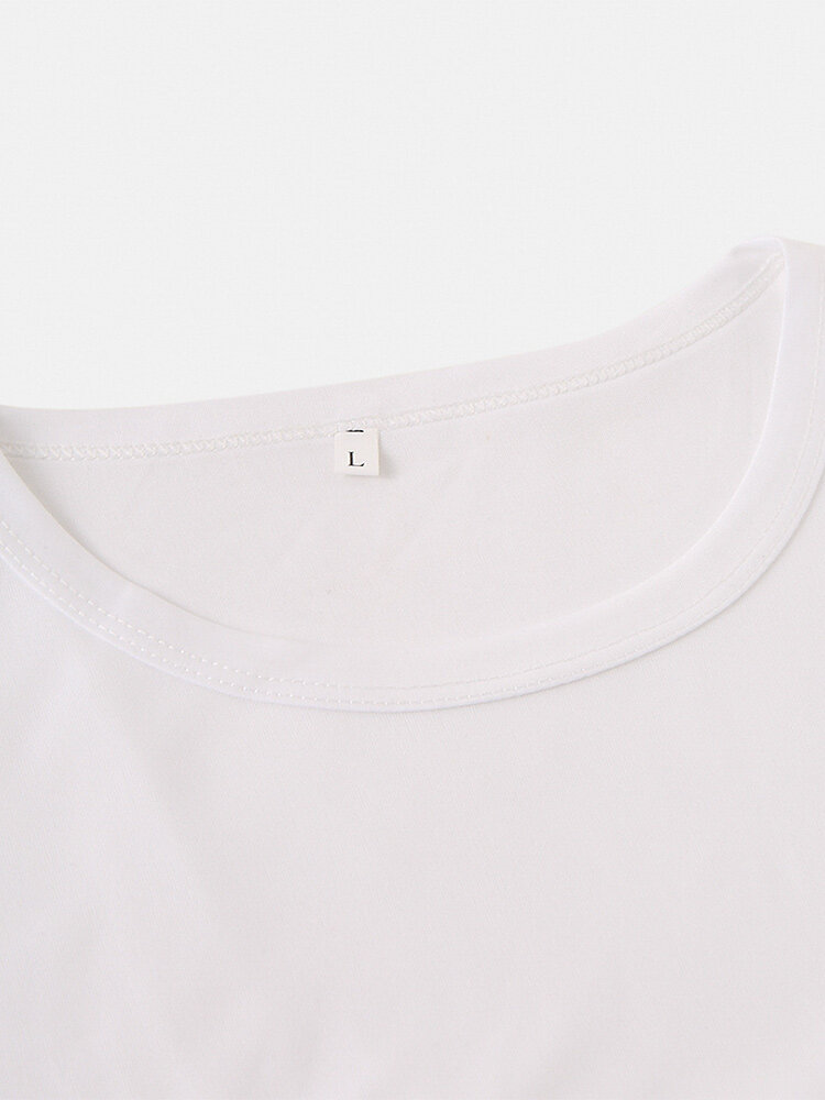 
	Mens HAPPIER Cartoon Bear Pattern Curved Hem Short Sleeve T-Shirt