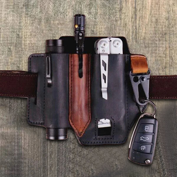 
	Genuine Leather EDC Belt Loop Waist Multitool Sheath