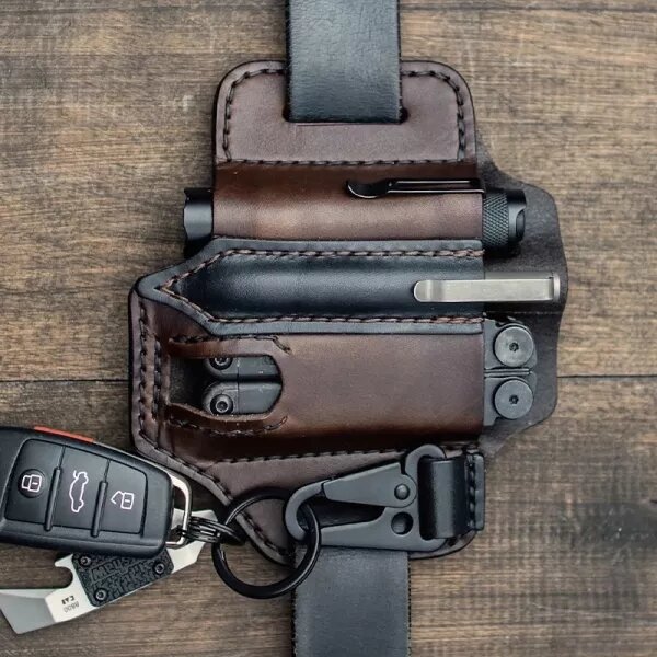 
	Genuine Leather EDC Belt Loop Waist Multitool Sheath