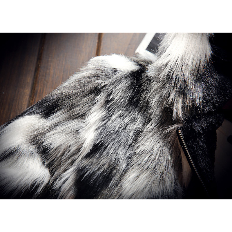 
	Mens Winter Faux Fur Fleece Lined Thickened Warm Hooded Casual Zipper Jacket