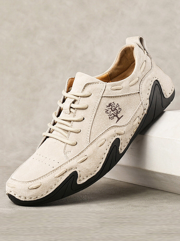 
	Men Leather Breathable Non Slip Soft Sole Casual Driving Shoes