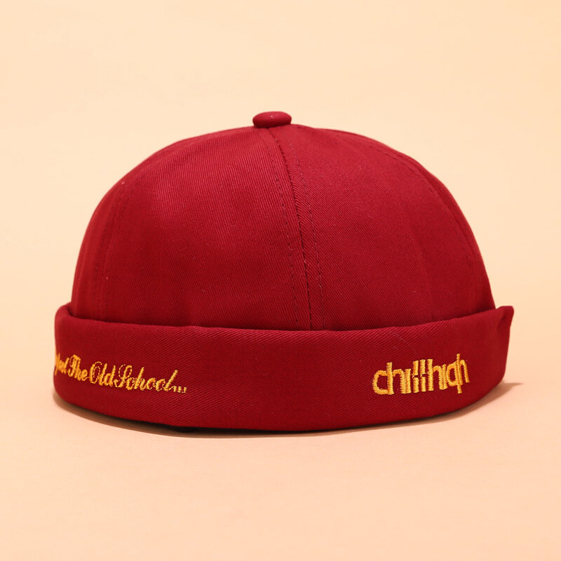 
	Men & Women Sailor Cap Rolled Cuff Retro Brimless Hats Beanie Hats Skull Caps