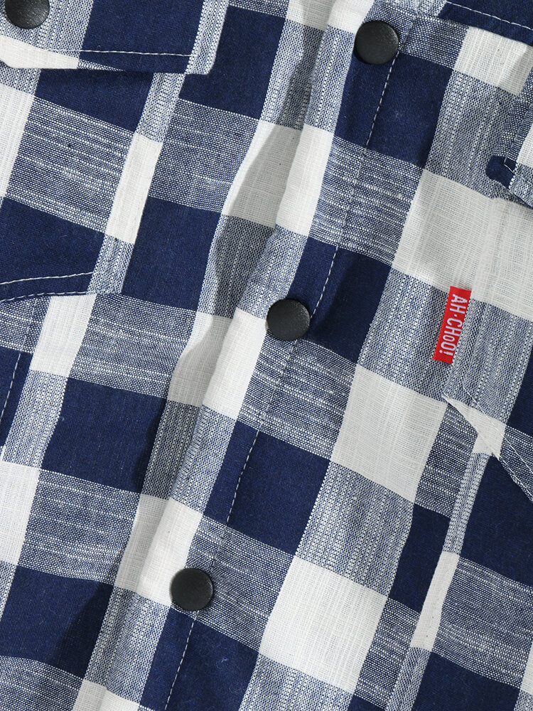 
	Mens Plaid Sherpa Lined Thick Zip Front Lapel Casual Jackets